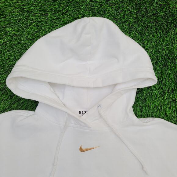 NIKE Center-Swoosh Hoodie Womens S/M 24x26 Oversized White - Picture 11 of 13